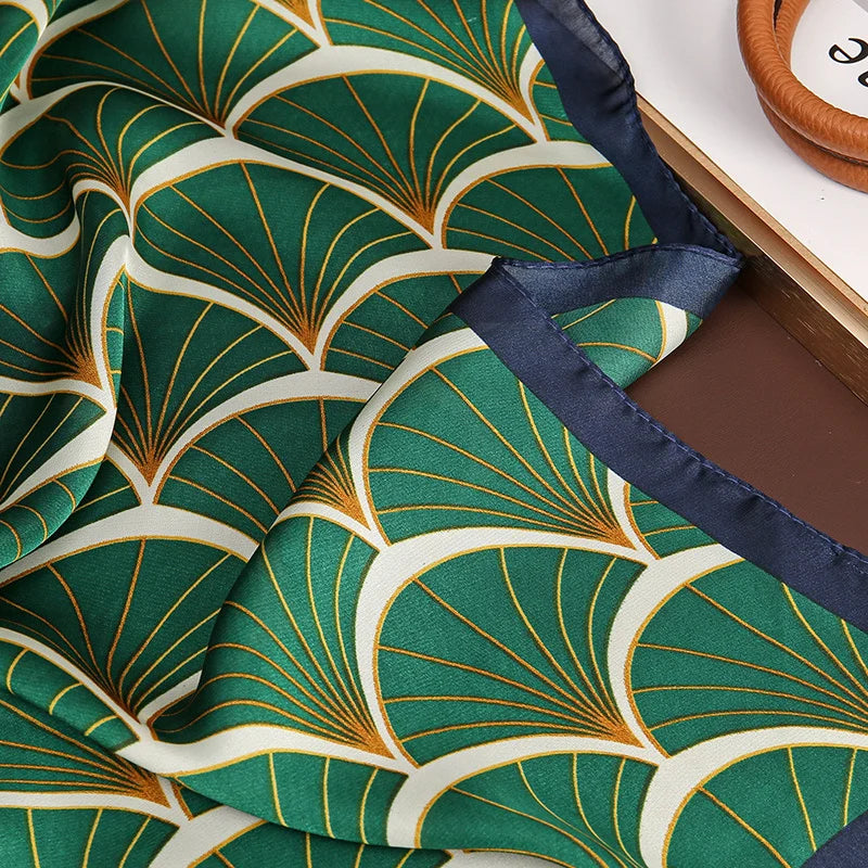 Print Satin Silk Square Scarf