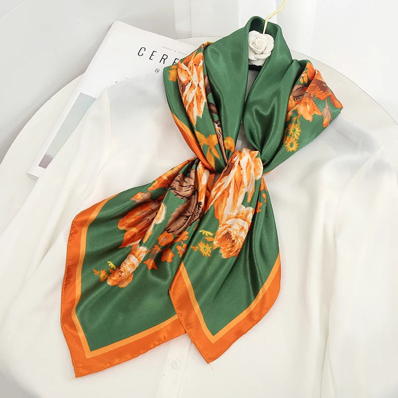 Silk Satin Square Scarf