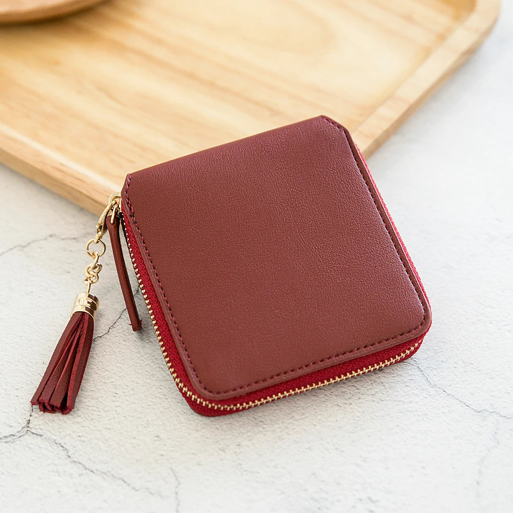 Women's Fringe Square Zipper Purse