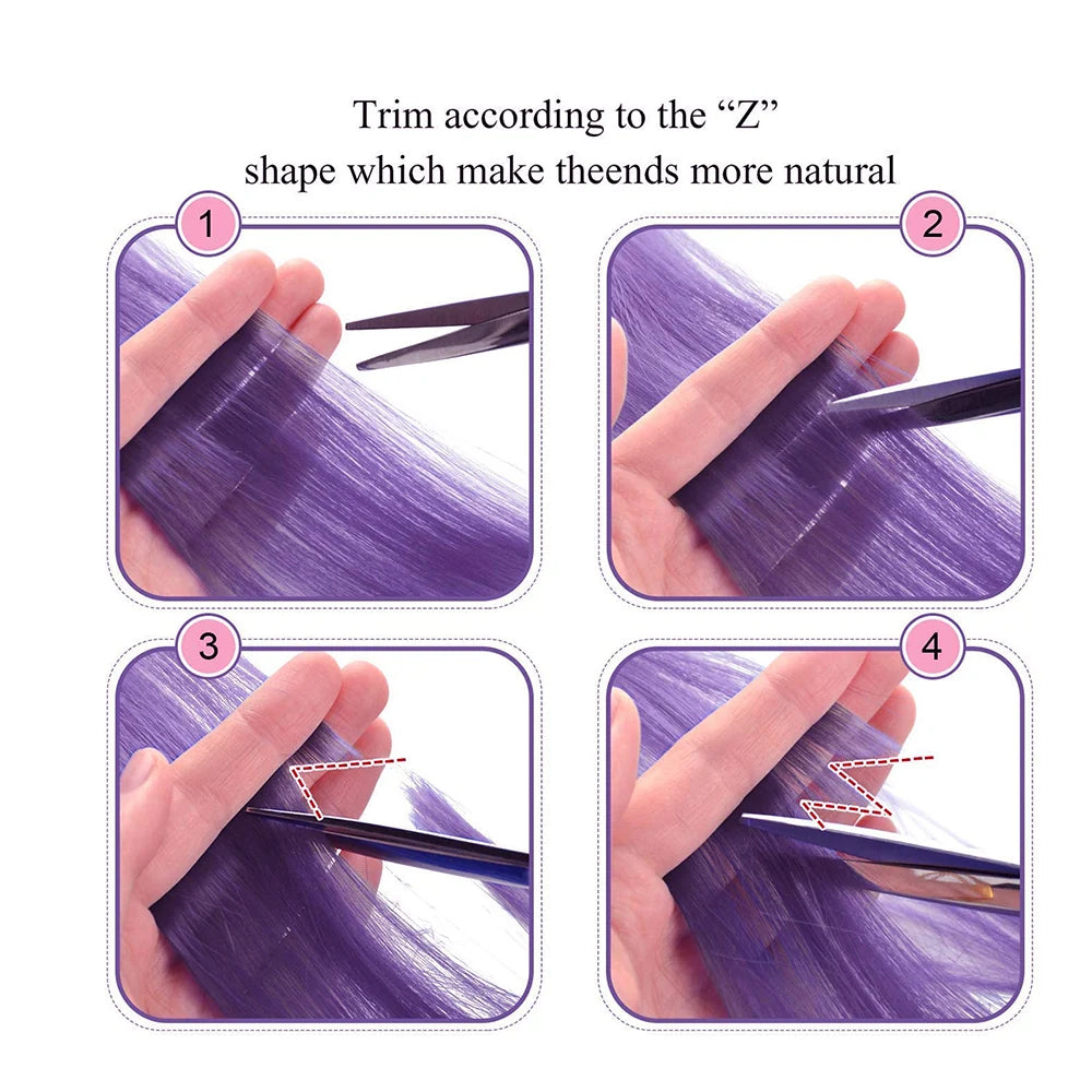 6pcs/pack Colored Party Highlights Clip in Hair Extensions
