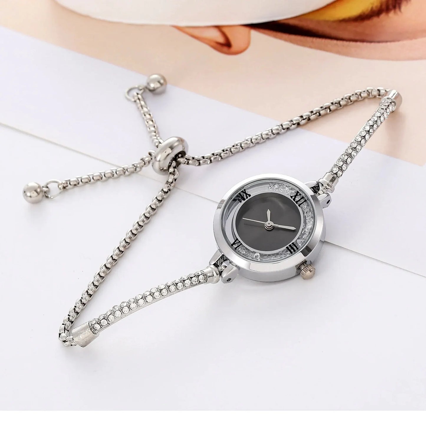 Women's Wristwatch Gold Bracelet Small Dial Elegant Watch