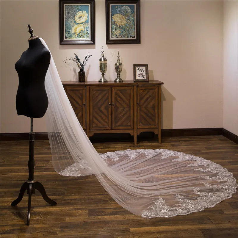 Wholesale white Ivory 3*3 Meter Cathedral wedding veils
