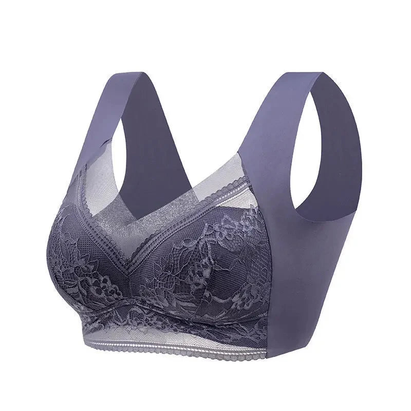 Women Large Bra Push Up Ice Silk Seamless