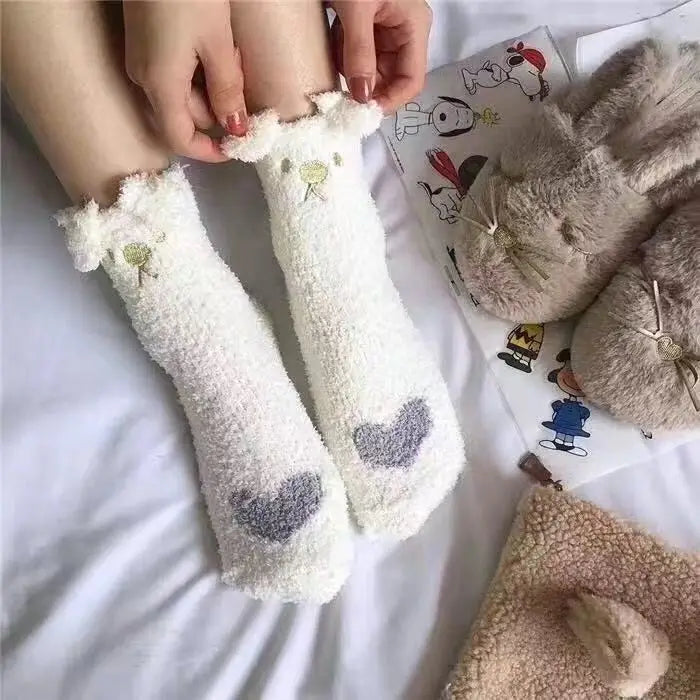 Women's Warm Solid Color Floor Socks