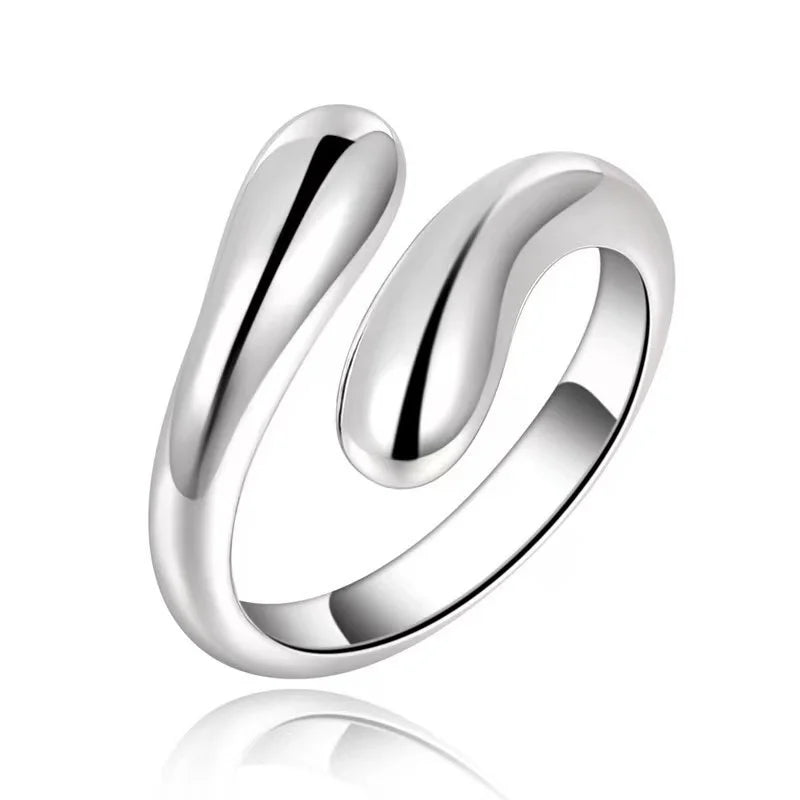 Double Ball Beads Opening Ring