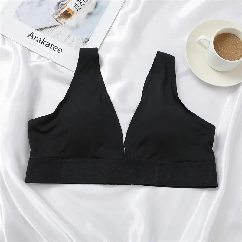 Contrast Lace Wireless Bra