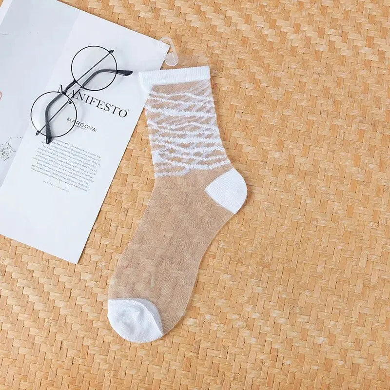 New WOMEN'S Socks Fashion Tulle Mesh Glass