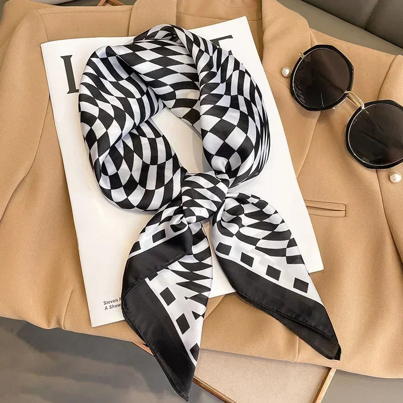 Luxury Design Print Silk Square Scarf