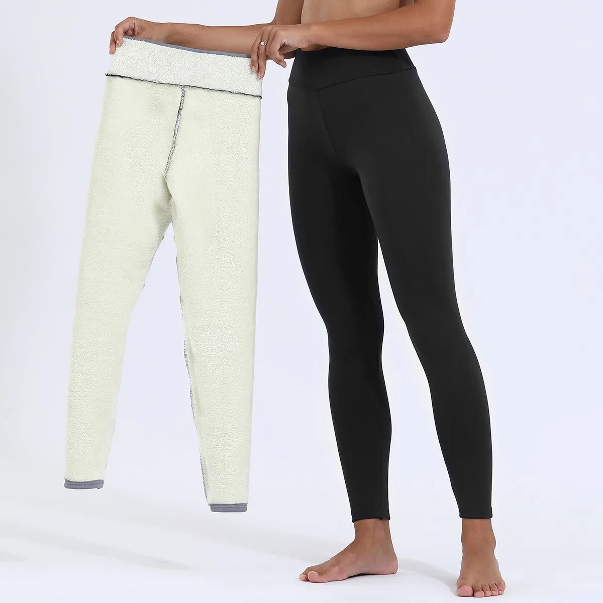Women Lamb Fleece Legging Seamless High Waist