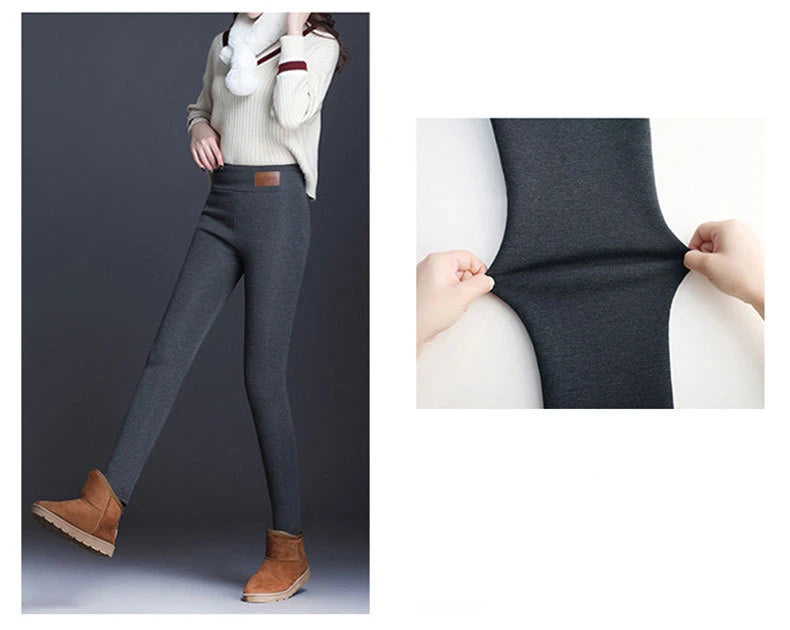 Women Lamb Fleece Legging Seamless High Waist