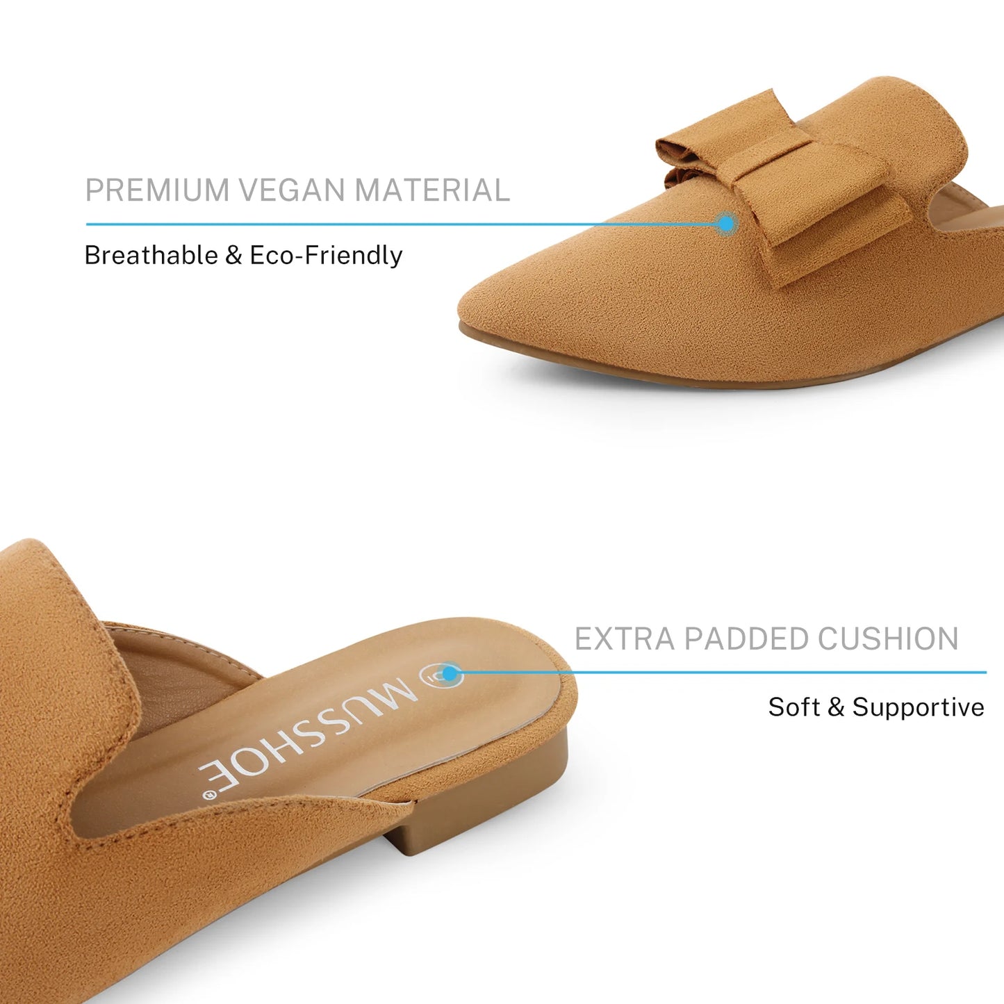 Suede Leather Slip-On Mules shoes