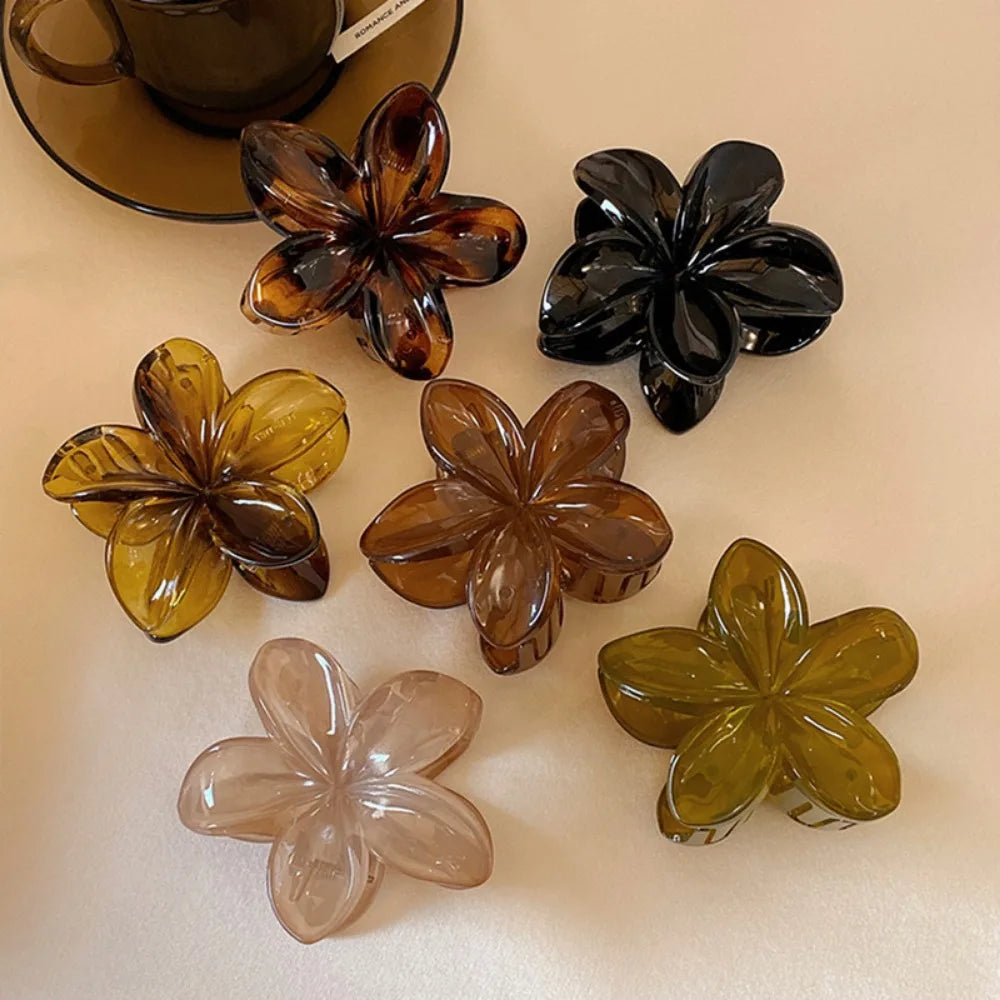 Brown Beige Lightweight Plastic Hair Clips