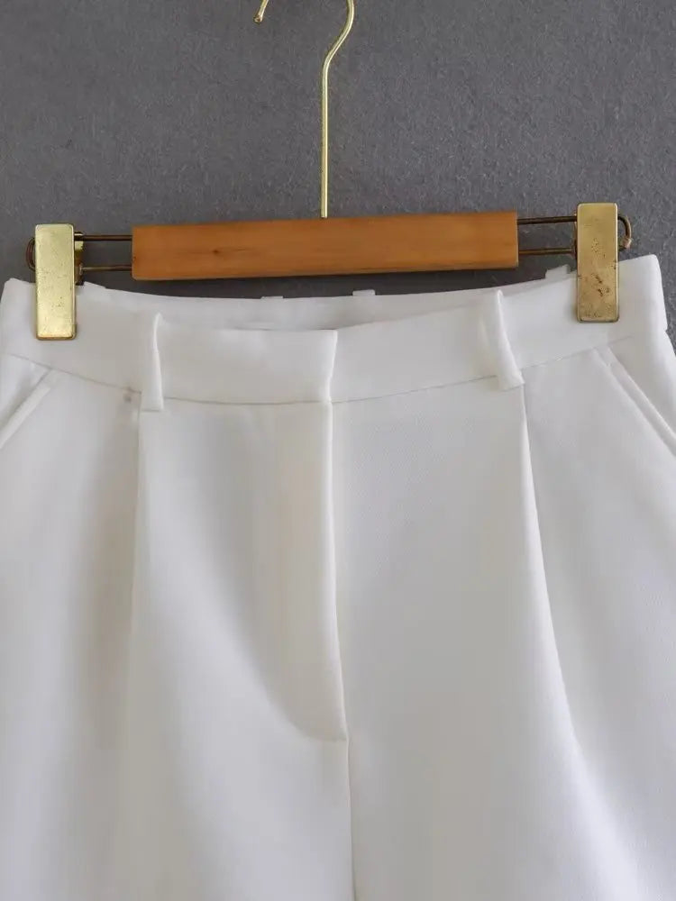 Front Zipper Shorts Vintage High Waist