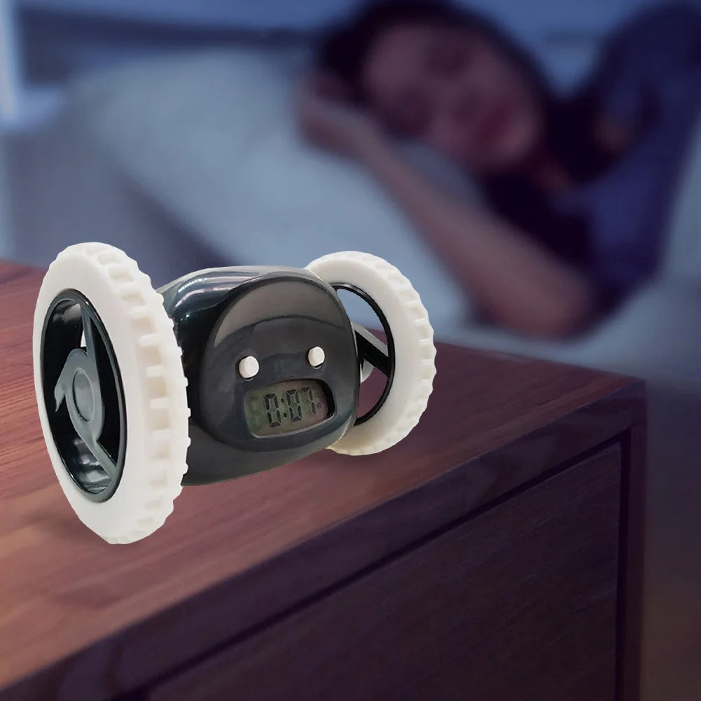 Move Jump Alarm Clock on Wheels