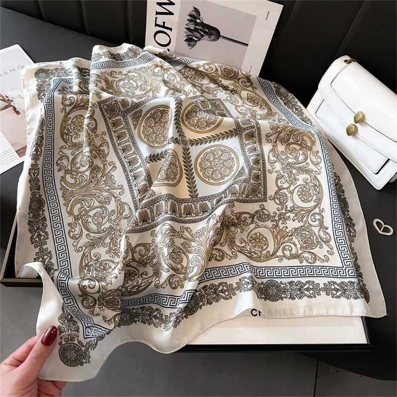 70X70cmPrinted Women's Scarf Pashmina Silk Scarf