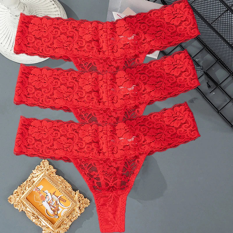 3PCS Lace Floral Women Panties