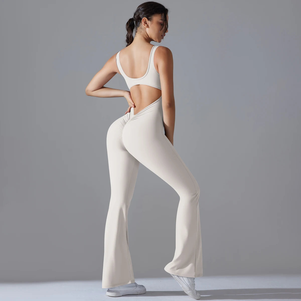Sexy Back V Jumpsuit Gym Set Women