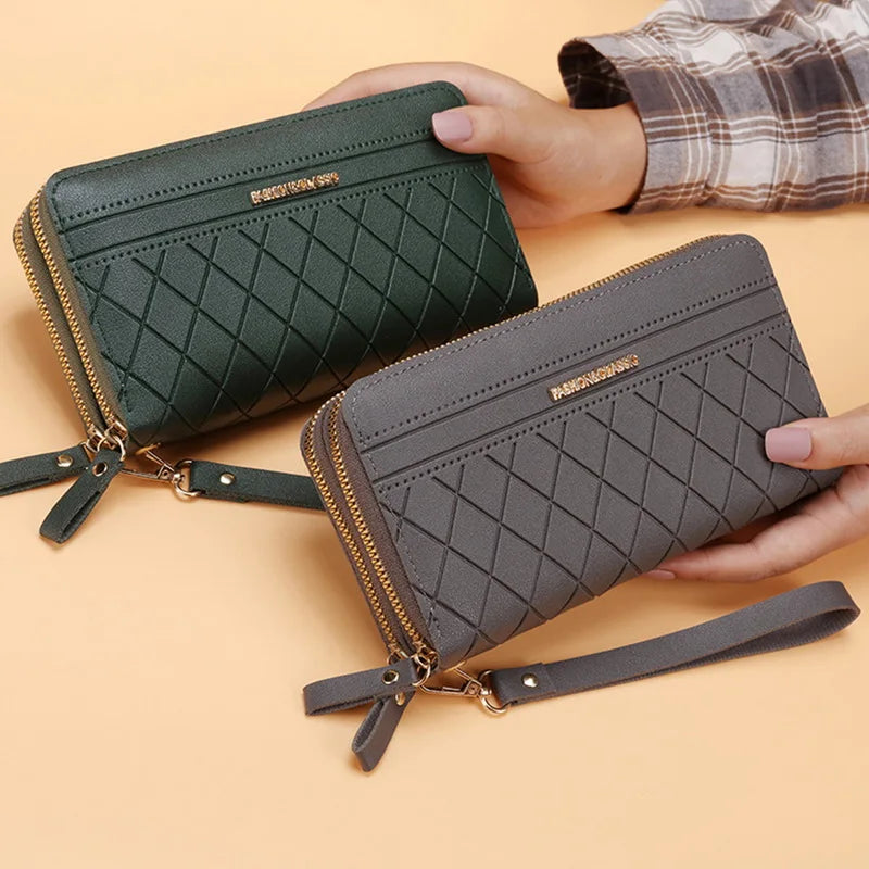 Double Zipper Long Wallet