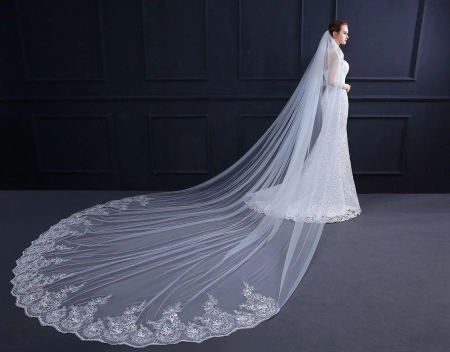 Wedding Veils Lace Appliques bridal veil