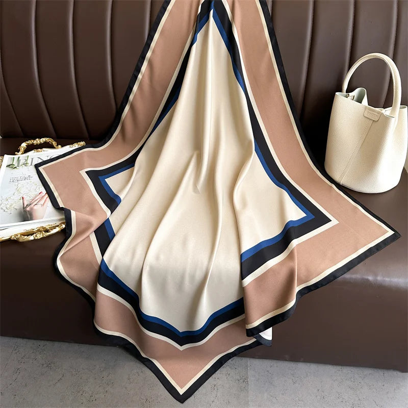 90*90Cm Square Scarf Twill Silk Bandana Pashmina