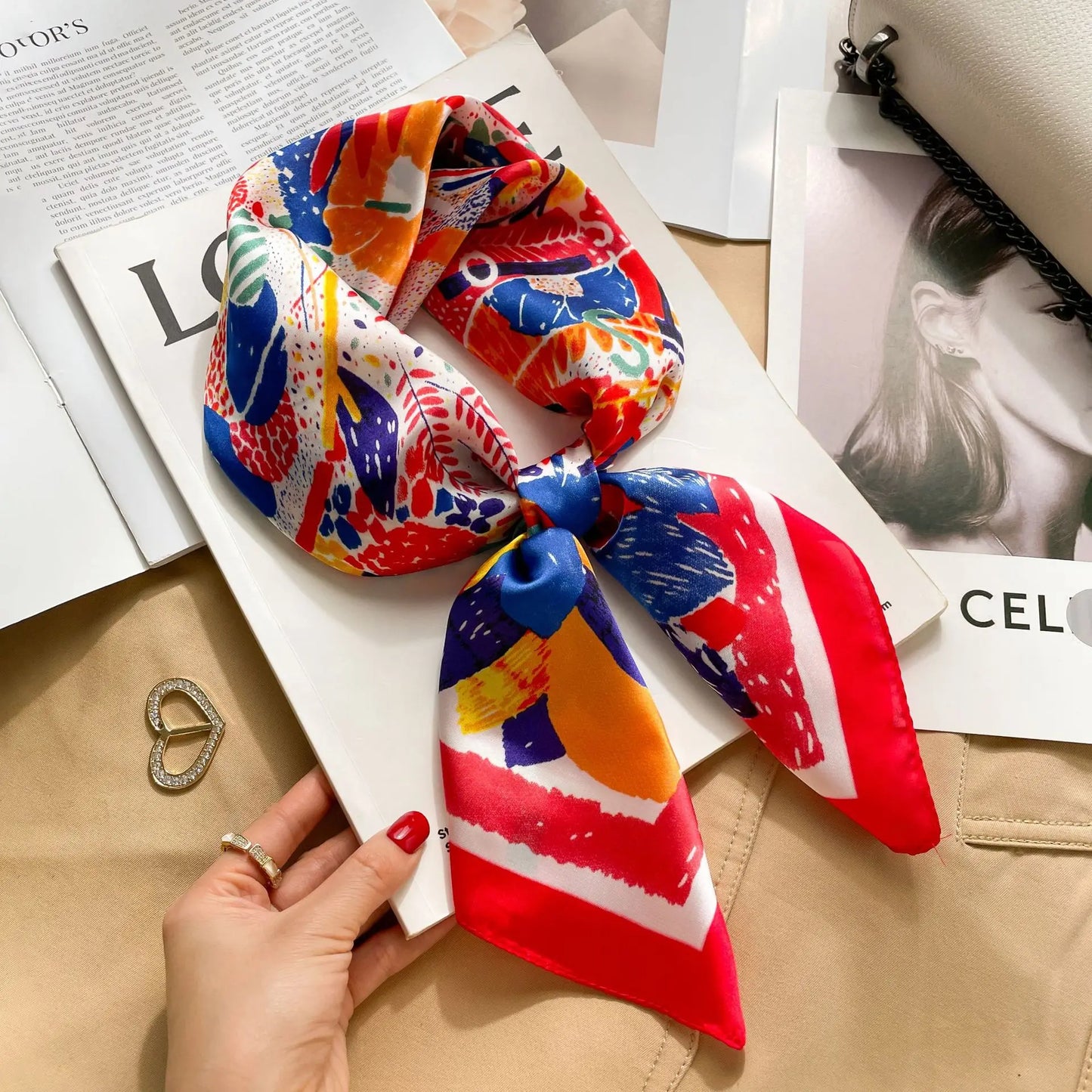 70X70cmPrinted Women's Scarf Pashmina Silk Scarf