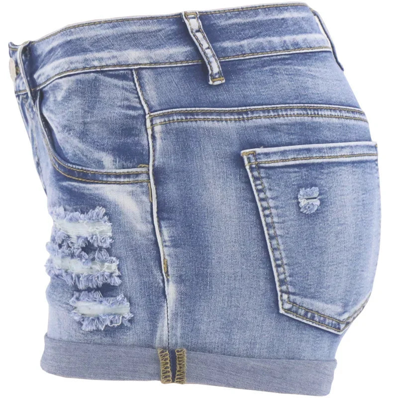 Split Denim Shorts Summer Beach