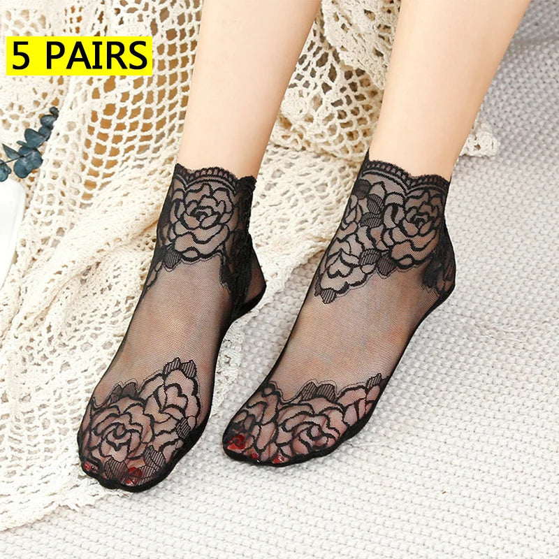 Lot Lolita Women Invisible Lace Socks