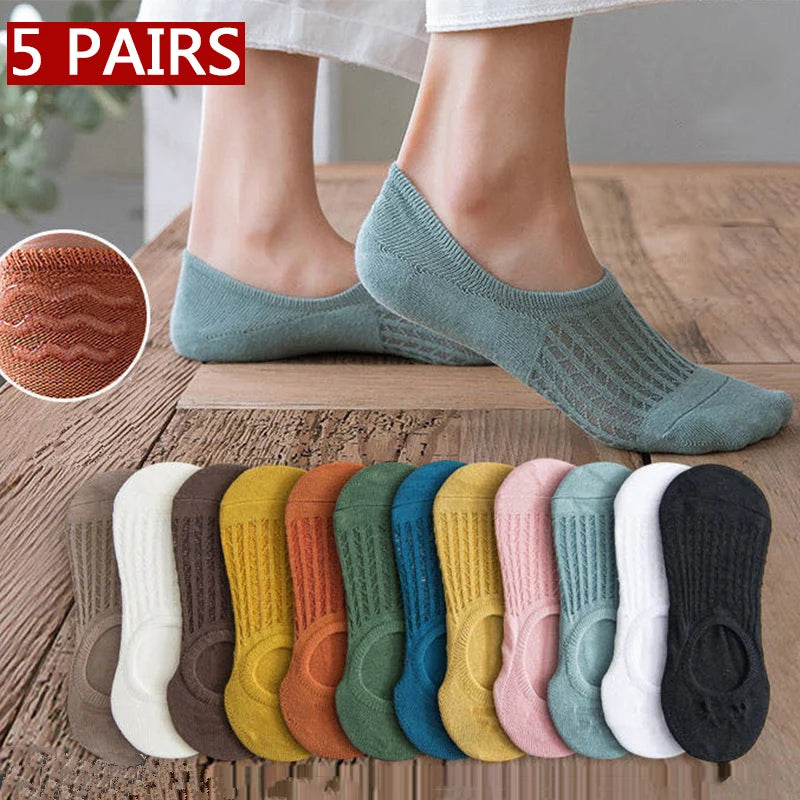 Lace Breathable Silicone Non-slip Cotton Boat Socks