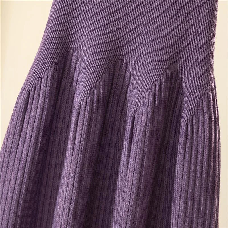 Knitted Midi Skirts Women High Waist