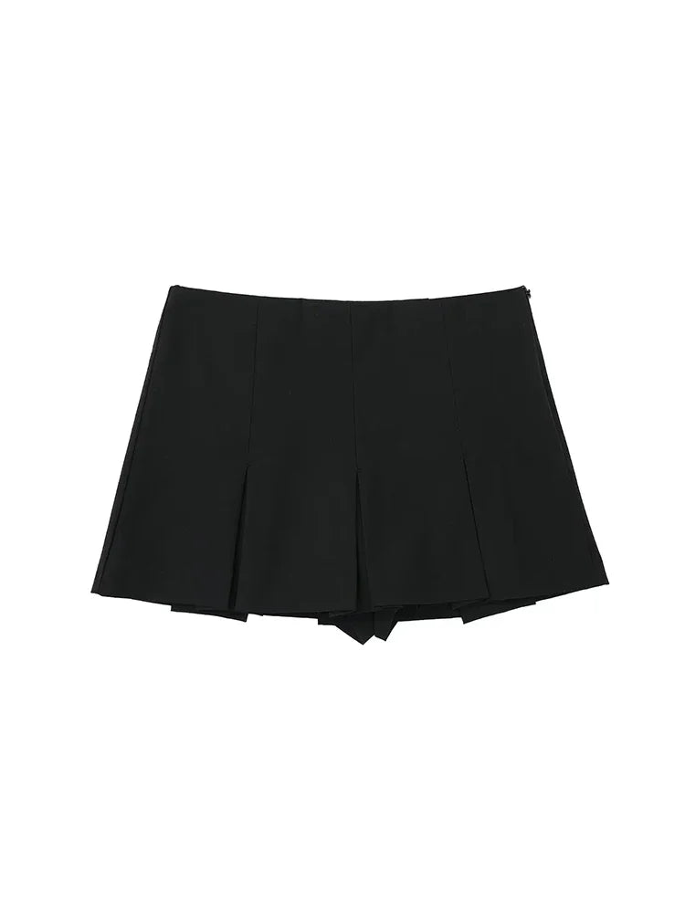 Side Zipper Skirts Shorts Vintage High Waist
