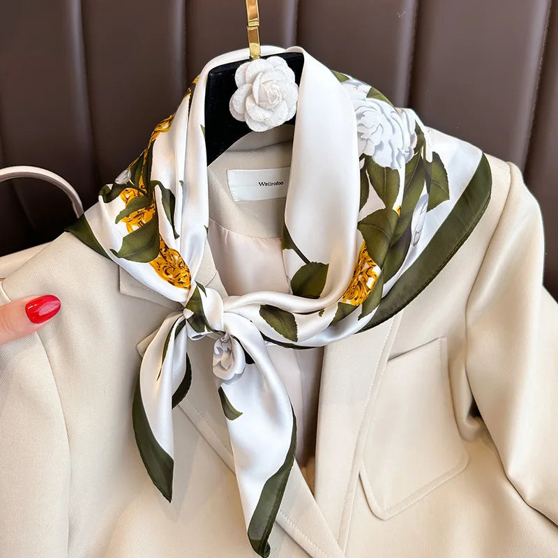 Silk Square Plaid Scarf