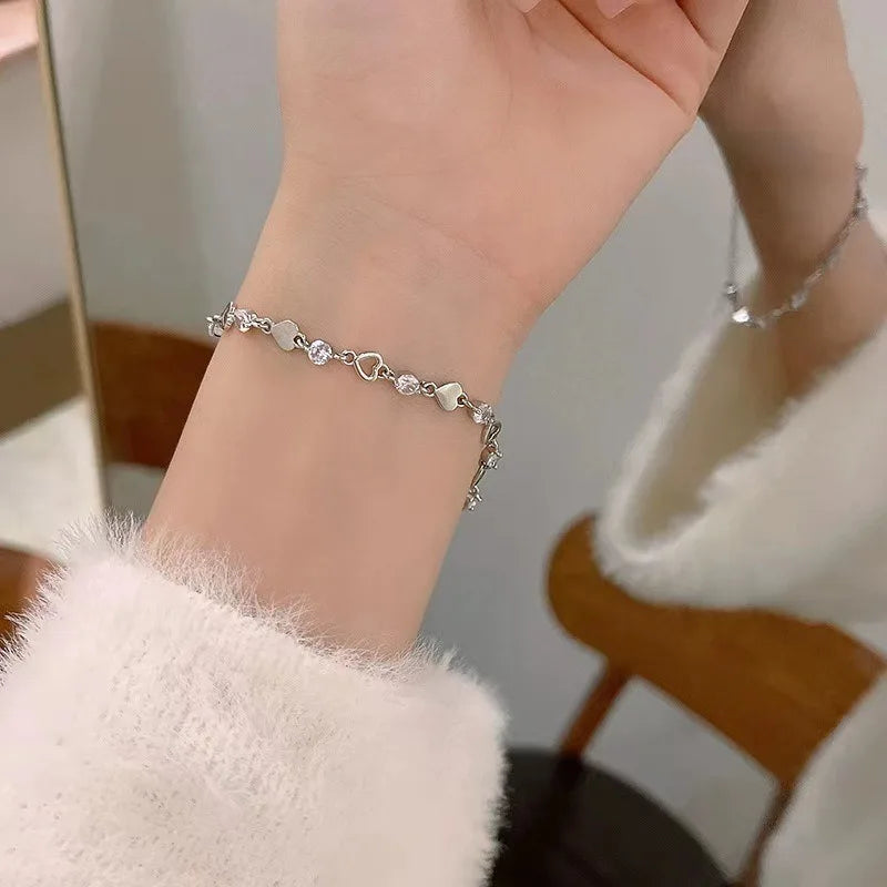 925 Sterling Silver Heart Shaped Bracelet