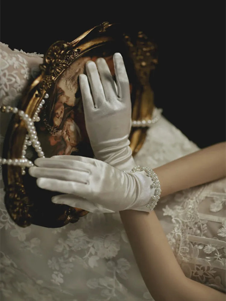 Bride Wedding Gloves Pearls Accessoires
