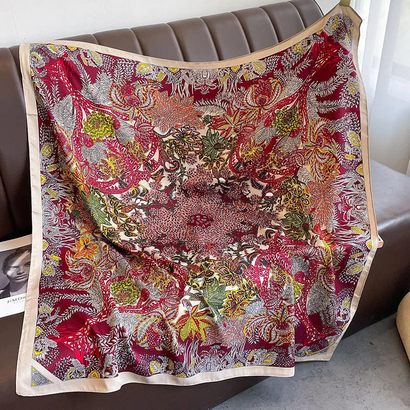 90*90Cm Square Scarf Twill Silk Bandana Pashmina