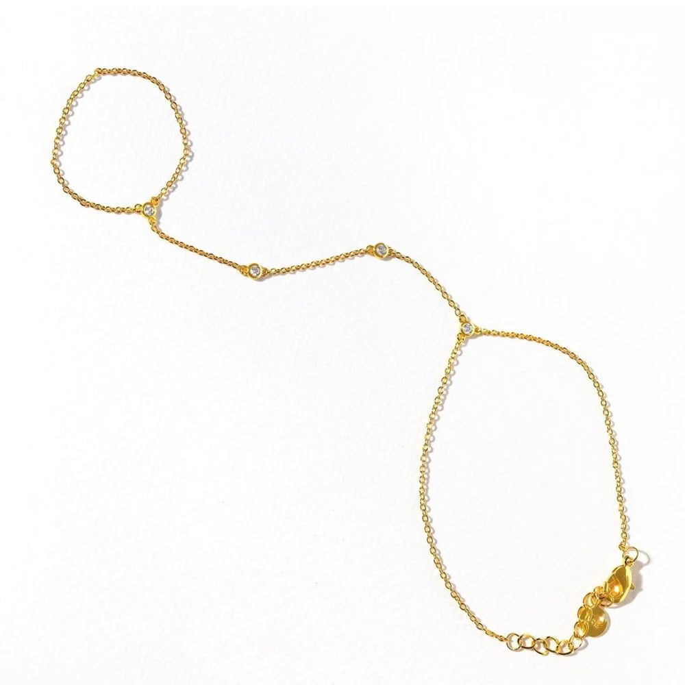 18K Gold plated Stainless Steel Hand Chain Bracelet