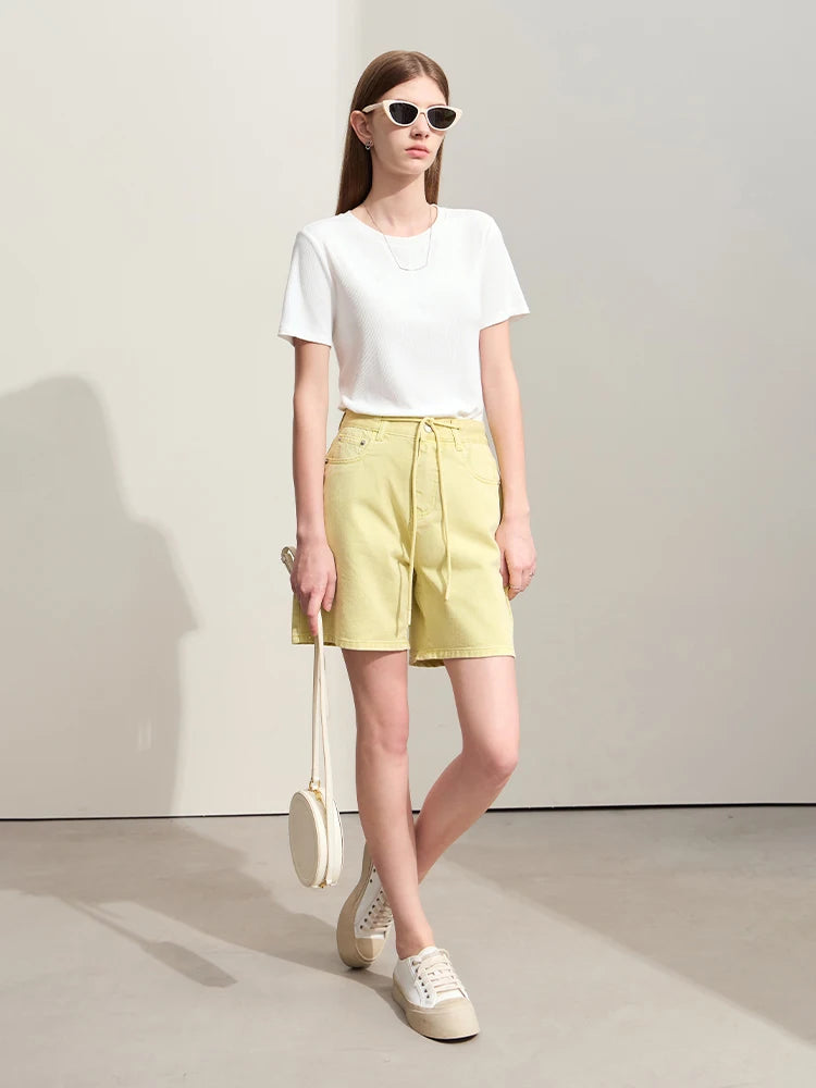 Minimalism Women Denim Shorts
