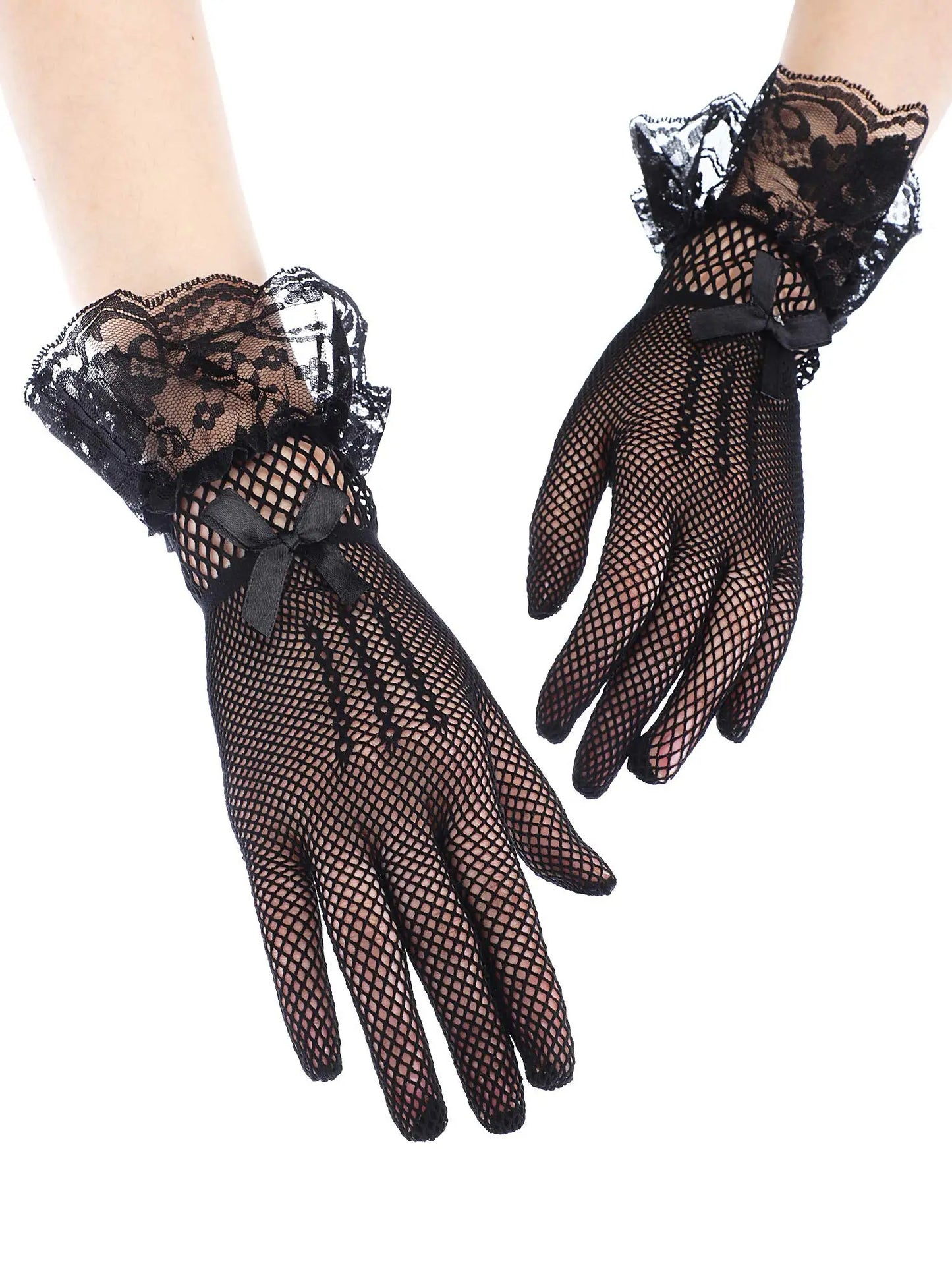 Ladies Lace Gloves Elegant Short Lace Wedding Dinner 50's Parties