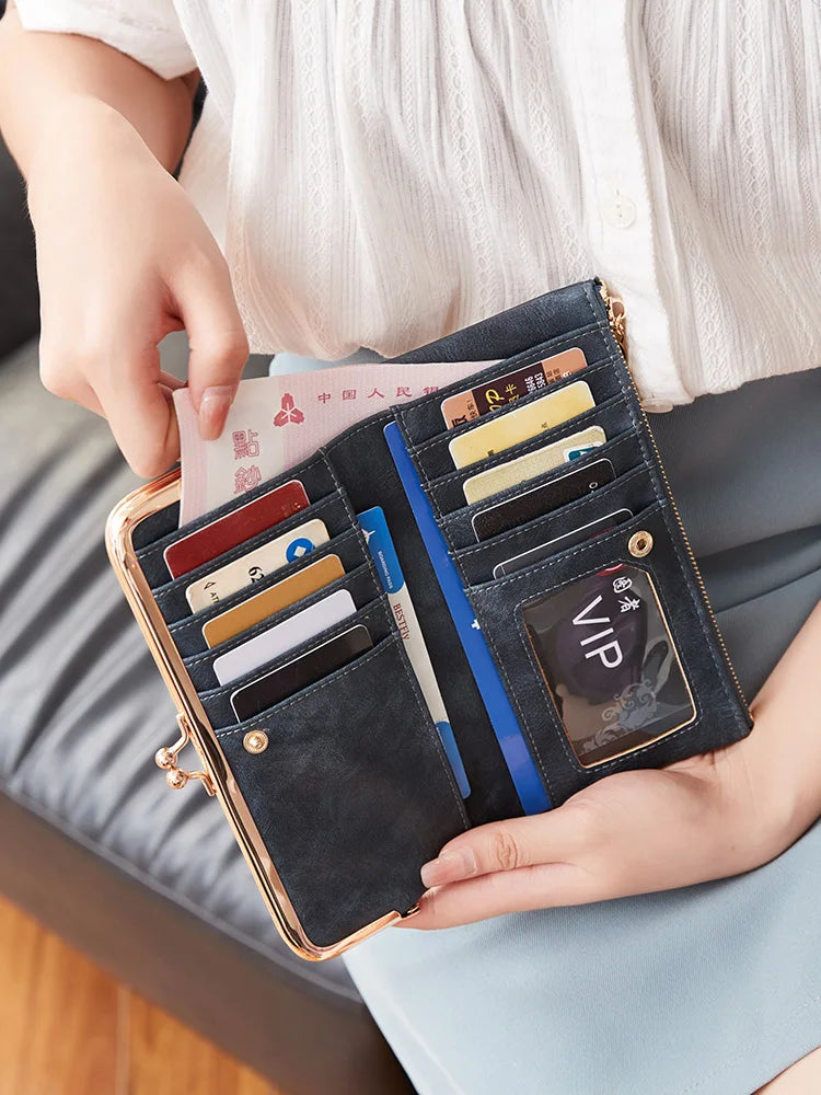 Solid Color Multi Functional Long Wallet