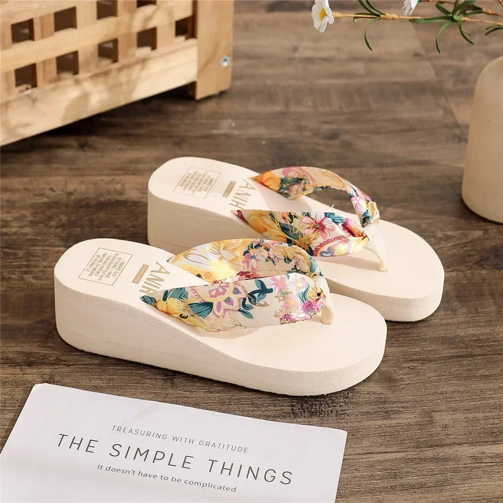 Platform Slippers Casual Outside Wedges Sandals