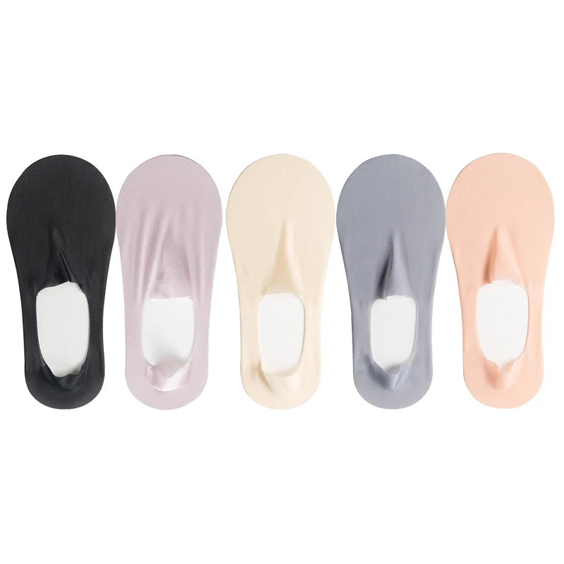 Ice Silk Solid Boat Socks