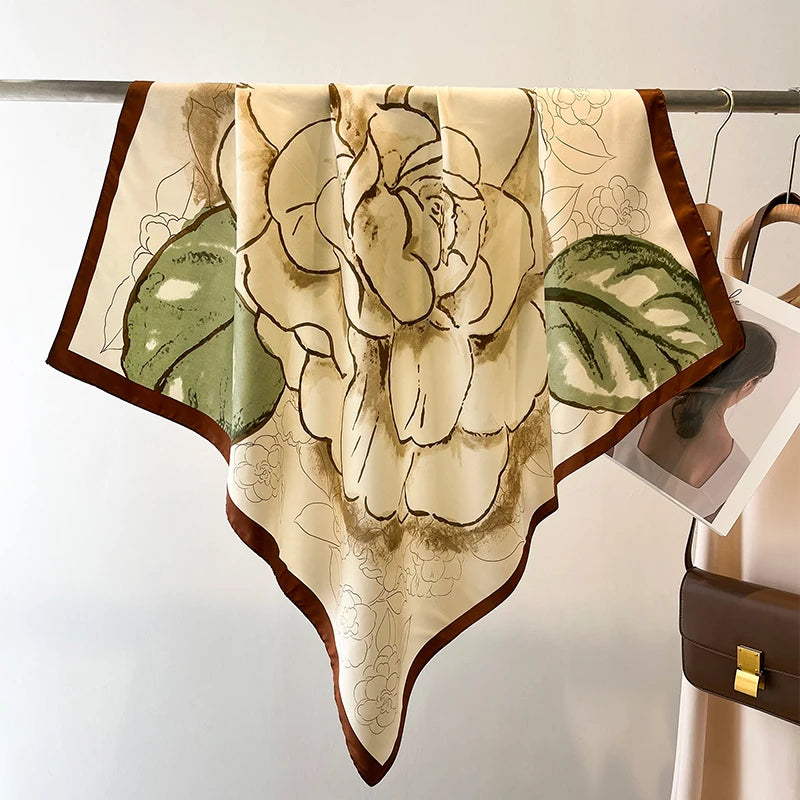 90*90Cm Square Scarf Twill Silk Bandana Pashmina