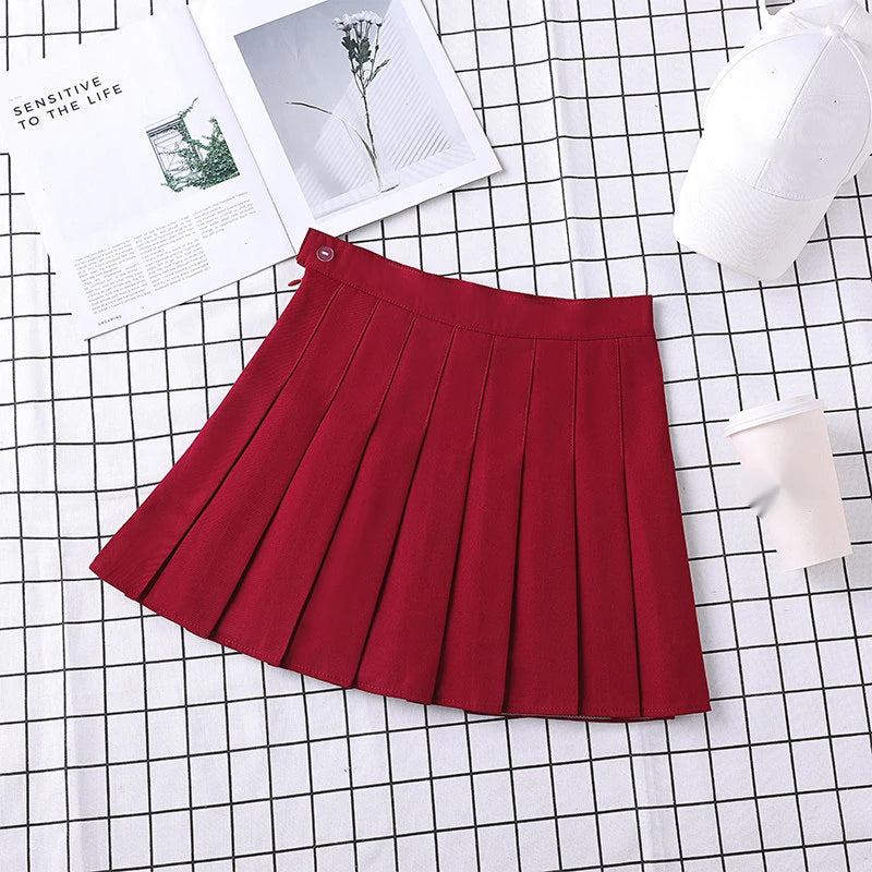 Summer Grey Plaid A-Line High Waist Mini Skirts