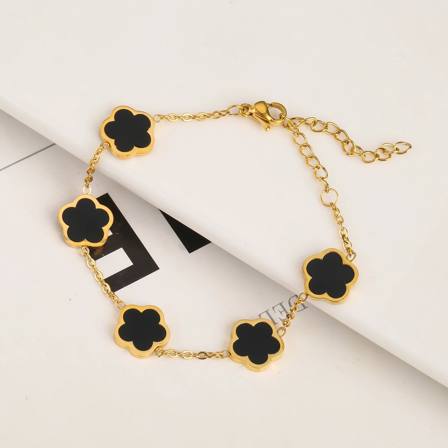 Adjustable New Design Gold Plated Stainless Steel 316L Plant Flower Bracelet