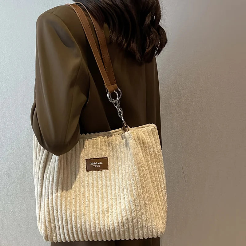 Women Corduroy Shoulder Bag