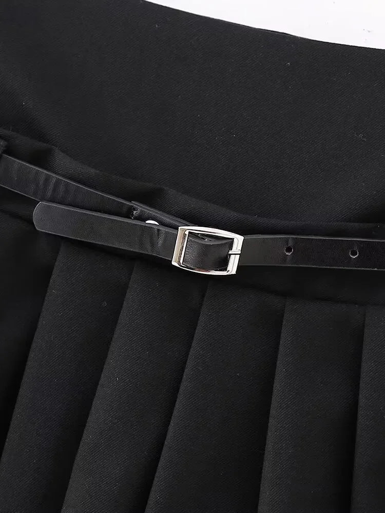 Side Zipper Mini Skirts Shorts Vintage High Waist