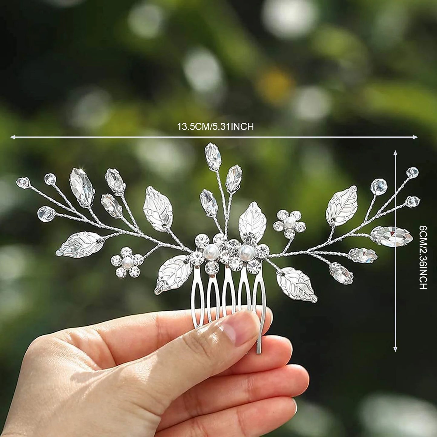 Crystal Pearl Hair Comb Clip Pin