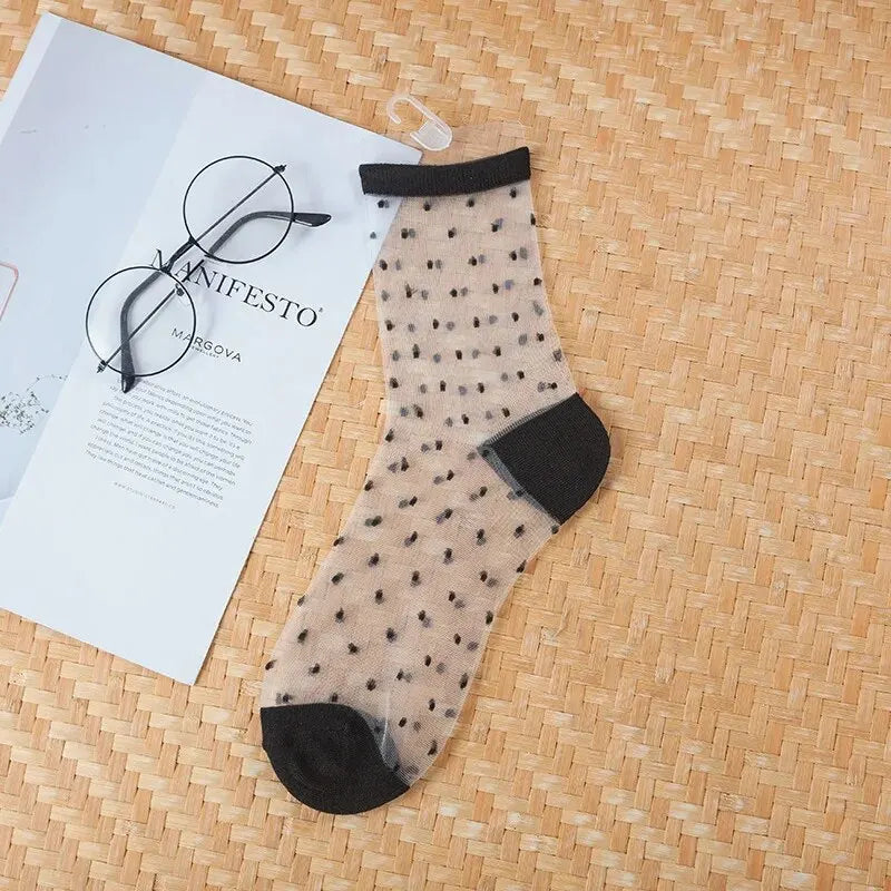 New WOMEN'S Socks Fashion Tulle Mesh Glass