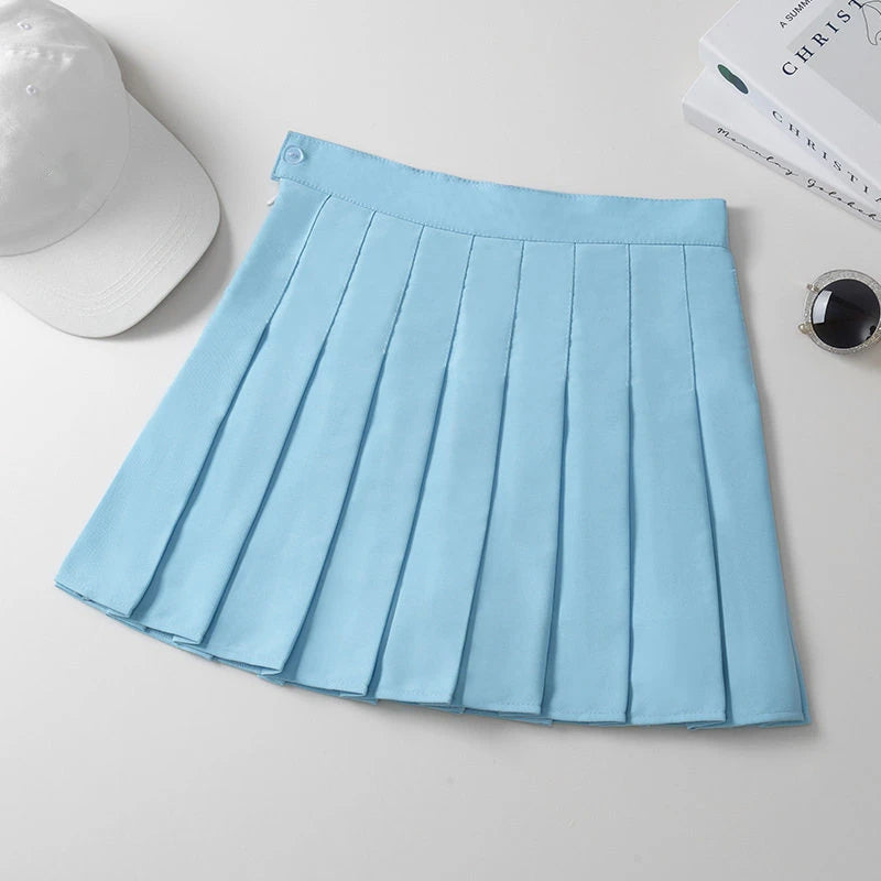 Summer Grey Plaid A-Line High Waist Mini Skirts