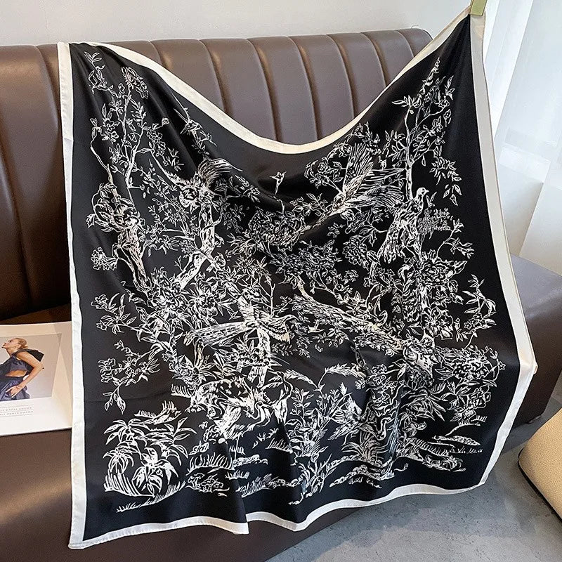 90*90Cm Square Scarf Twill Silk Bandana Pashmina