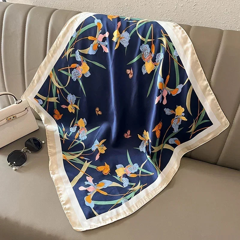 Luxury Design Print Silk Square Scarf